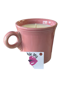 Tickle My Lips Candle By "ISH" .. In Rose Ring Handle Mug