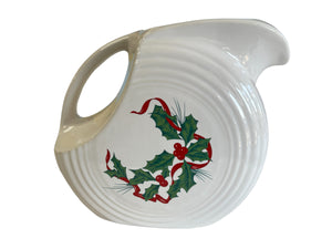 Fiesta Holly & Ribbon Water Disk Pitcher