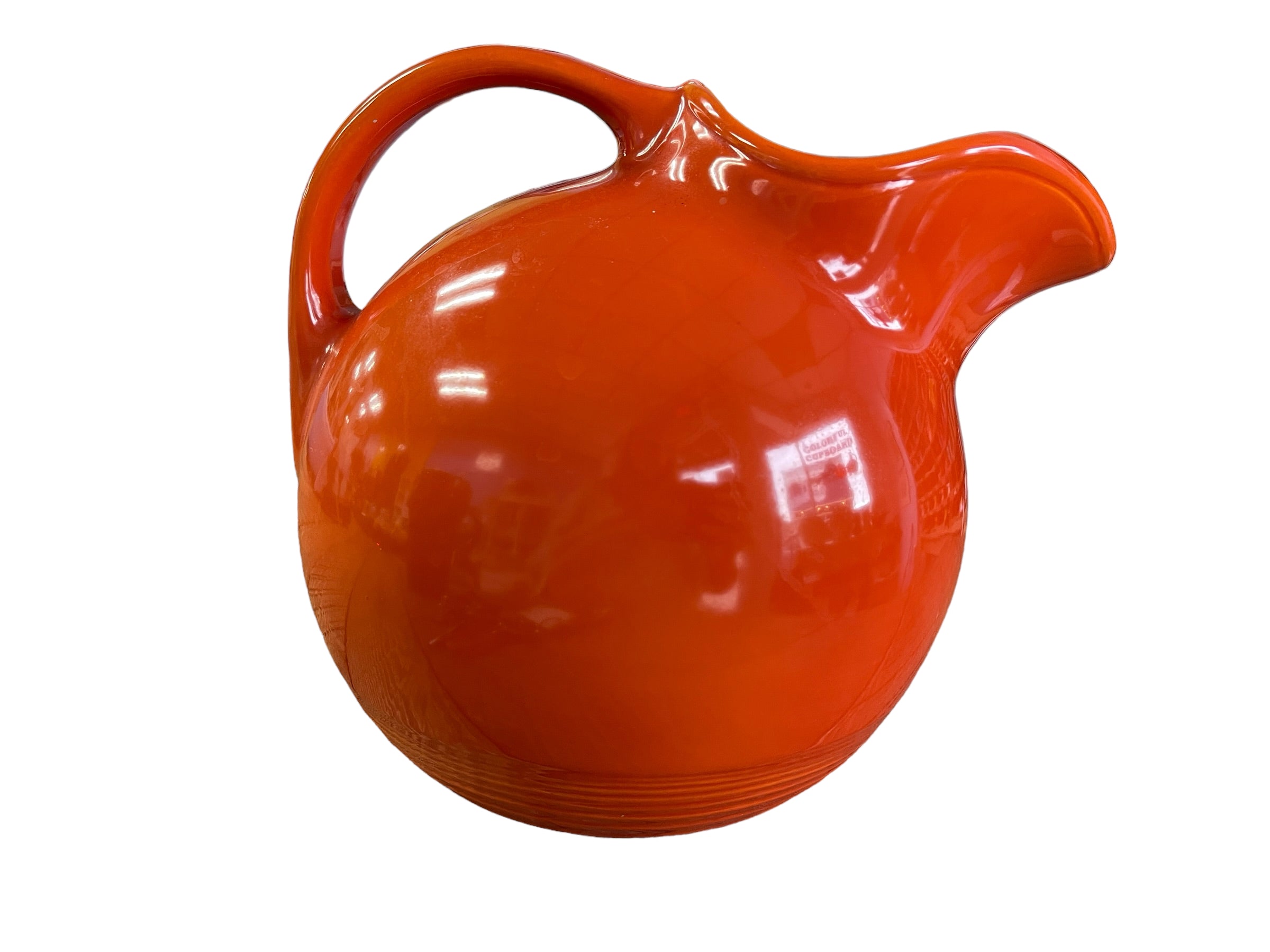 Vintage Fiesta Homer Laughlin Harlequin Red Ball Jug - Thumbnail 3