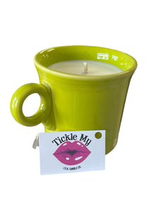Tickle My Lips Candle By "ISH" .. In Lemongrass Ring Handle Mug