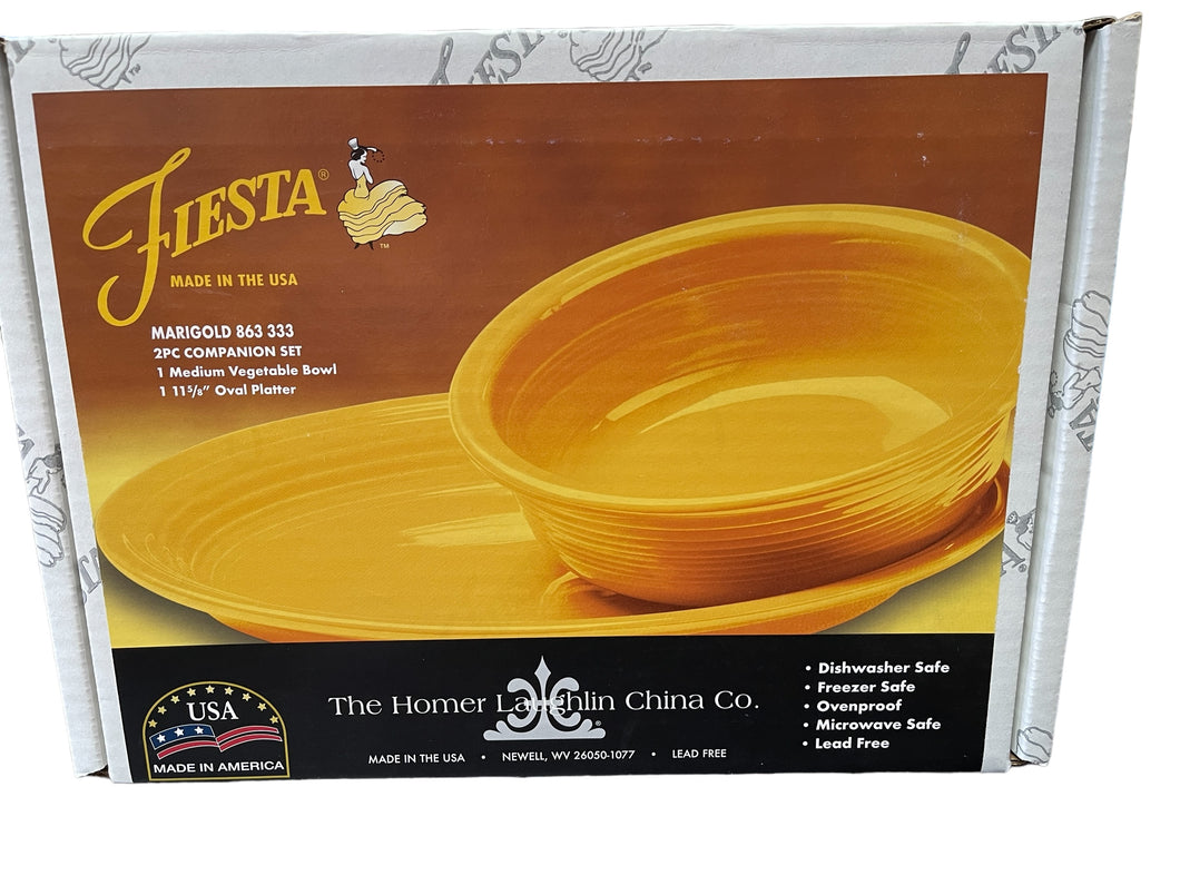 Fiesta Marigold  2pc Companion Set NIB DISCONTINUED SET