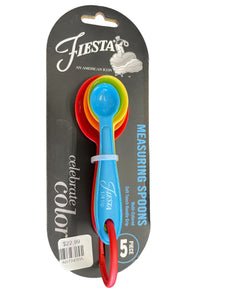 Fiesta Multi Colored Soft Touch Measuring Spoons 5pc Set