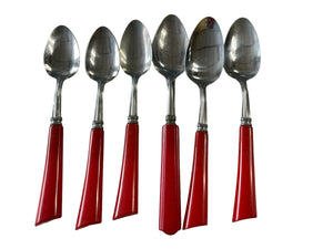 Vintage Bakelite Red Spoons