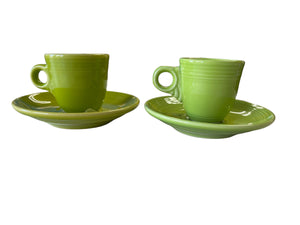 Fiesta NOP Chartreuse Ring Handle  Demitasse Cup &. Saucer NOT OFFICALLY PRODUCTED