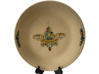 Fiesta Garland 75th Anniversary Christmas Tree  Dinner Plate Ivory. RETIRED