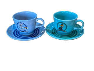 FIESTA LOONEY TUNES TEA POT CUPS AND SAUCERS WARNER BROS TWEETY BIRD GRANNY 9PC