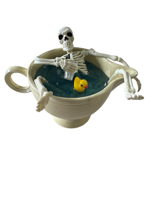 Skeleton Skelly Bathtime  In Vintage Ivory Creamer Color Me Mosaic