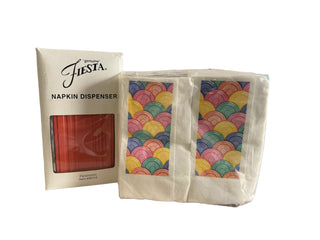 Fiesta Persimmon Go Along Napkin Dispenser &  100 NIP Napkins Both Items New