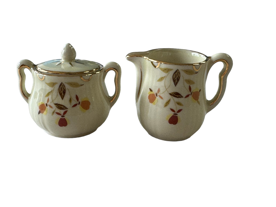 China Specialties Autumn Leaf Miniature Cream & Sugar Set