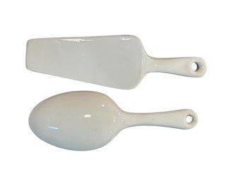 Vintage Cactus Cake Server and Spoon Ceramic