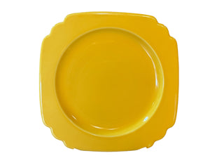 Vintage Homer Laughlin Riviera Art Deco 9" Plate Bright Yellow