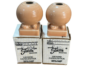 Fiesta P86 Apricot Ball Candle Holder Set