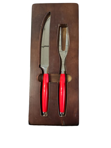 Fiesta Scarlet Cutlery Carving Set Knive In Wooden Box