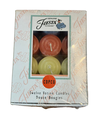 Genuine Fiesta Go Along Votive  12 Candles Multi Colors NIB