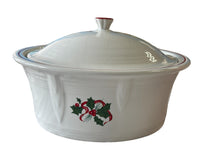 Load image into Gallery viewer, Fiesta 2016 Salary Employee Holly &amp; Ribbon Covered  Casserole Dish
