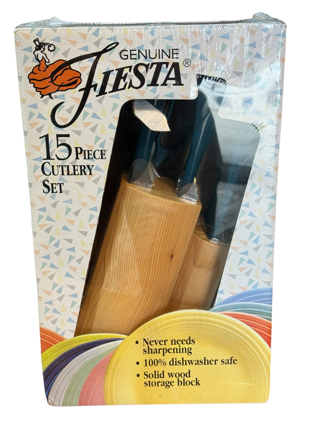 FIESTA WARE 15 PC CUTLERY SET IN WOOD STORAGE BLOCK-NIB Juniper