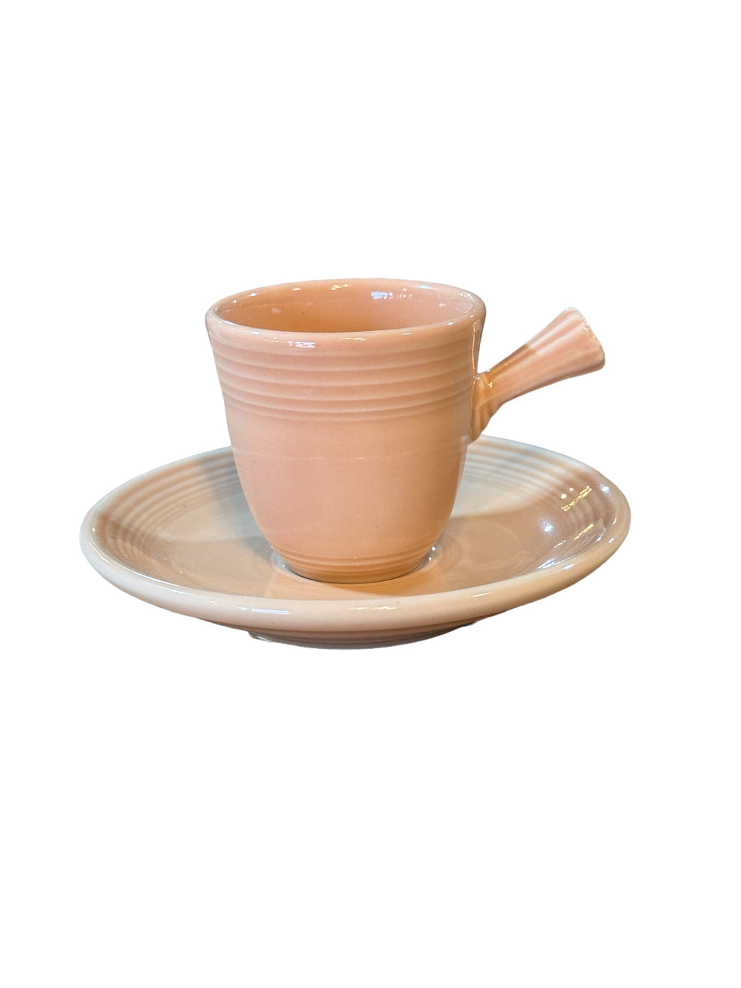 Fiesta Apricot Stick Handled Demi Cup and Saucer Peach Childs