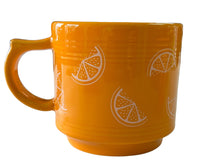 Load image into Gallery viewer, Fiesta FTCCO Outlet Exclusive  Orange Decal  Stacking Mug Butterscotch
