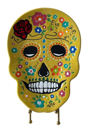 Fiesta Hand Painted SKULL PLATE  By Patricia Degraw
