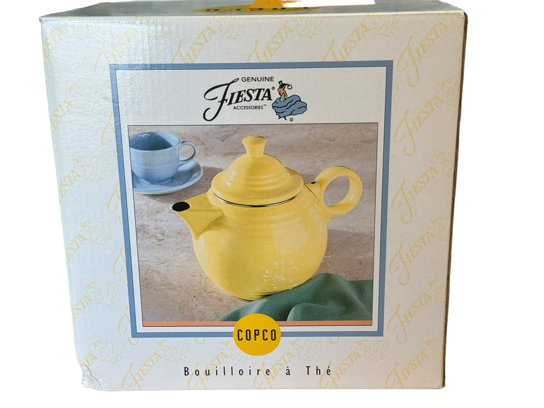 FIESTA COPCO METAL TEAPOT KETTLE YELLOW ENAMEL FIESTA HLC NIB