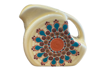 Fiesta By Patricia DeGraw  " Mandala "  Ivory  Mini Disk Pitcher Hand Painted