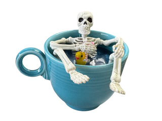 Skeleton Skelly Bathtime  In  Turquoise  Cup Color Me Mosaic
