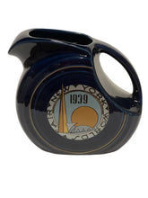 Load image into Gallery viewer, Extremely Rare! Fiesta Hlcca Juice Pitcher 1939 Cobalt New York World Fair
