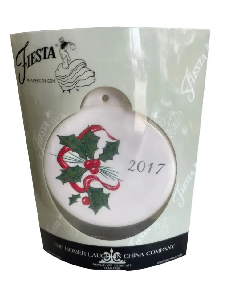 Fiesta 2017 Christmas Holly And Ribbon Ornament Homer Laughlin Fiesta