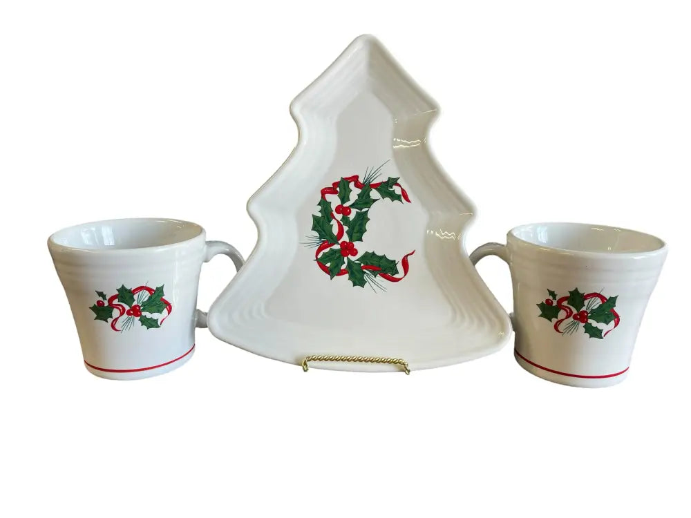 Fiesta 2017 Salary Set Taper Mug Tree Plate Holly & Ribbon Fiesta