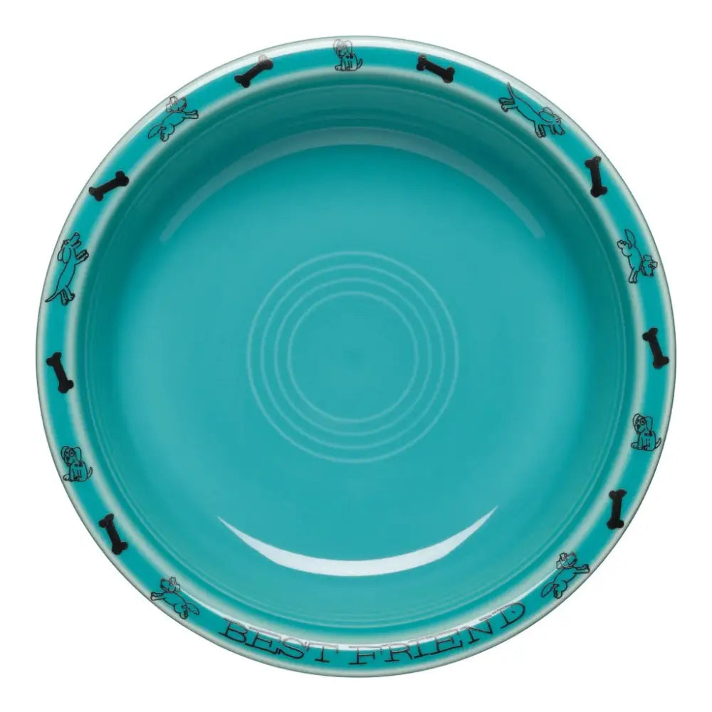 Fiesta Best Friends Dog Bowl Medium Turquoise Fiesta