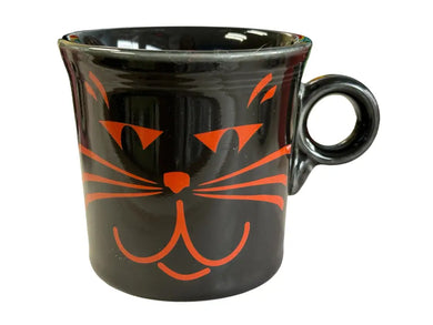 Fiesta Black Cat Mug Halloween Orange Face Retired Fiesta