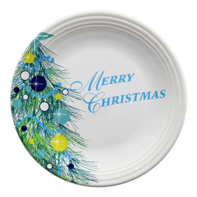 Fiesta Blue Christmas Tree Merry Plate Luncheon. Retired Fiesta