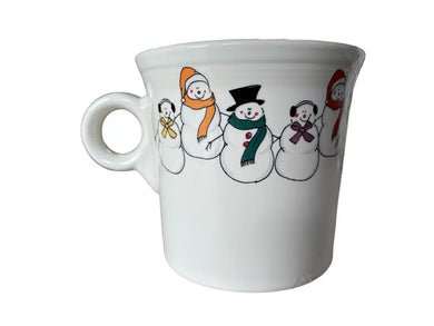 Fiesta Bon-Ton Snowmen By Homer Laughlin Ring Handled Mug Christmas Fiesta