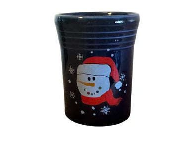 Fiesta Mr Buttons Snowman Cobalt Tumbler Htf Fiesta