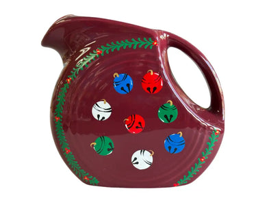 Fiesta By Patricia Degraw ’ Mandala Claret Juice Pitcher Hand Painted Jingle Bells Fiesta