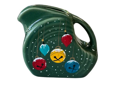 Fiesta By Patricia Degraw ’ Mandala Jade Mini Disk Pitcher Hand Painted Jingle Bells Fiesta