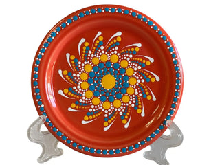 Fiesta By Patricia Degraw ’ Mandala’ Poppy Coaster Hand Painted Fiesta