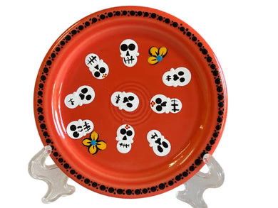 Fiesta By Patricia Degraw ’ Mandala’ Poppy Coaster Hand Painted Skull’s Fiesta