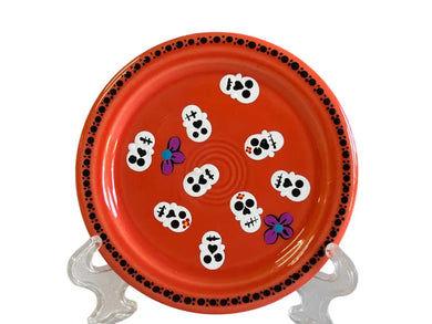 Fiesta By Patricia Degraw ’ Mandala’ Poppy Coaster Hand Painted Skull’s Fiesta