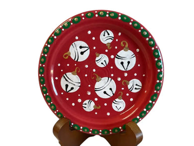 Fiesta By Patricia Degraw ’ Mandala Scarlet Coaster Hand Painted Jingle Bells Fiesta