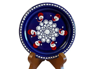 Fiesta By Patricia Degraw ’ Mandala Twilight Coaster Hand Painted Santa’s Fiesta