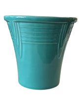 Load image into Gallery viewer, Fiesta Cake Pedestal Chevron Flower Pot Base Turquoise Fiesta
