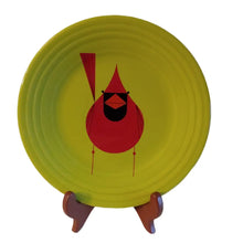 Load image into Gallery viewer, Fiesta Cardinal Luncheon Plate In Lemongrass Charley Harper Exclusive Fiestaware
