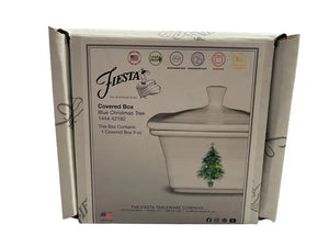 Fiesta Christmas Blue Tree Belk Gift Box Retired Fiesta