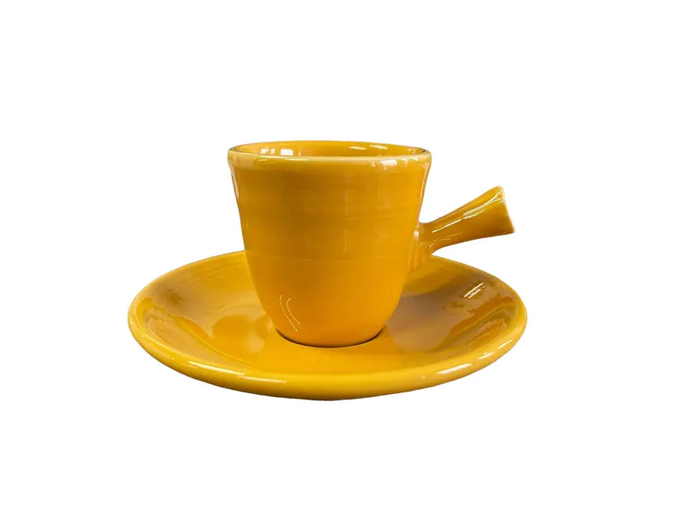 Fiesta Demitasse Cup & Saucer Marigold Stick Handled Fiesta