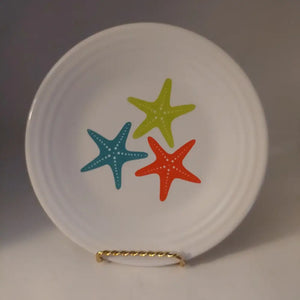 Fiesta Fiestaware Coastal Starfish Belk Exclusive White Luncheon Lunch Plate