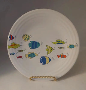 Fiesta Fiestaware Tropical Fish Belk Exclusive White Luncheon Lunch Plate