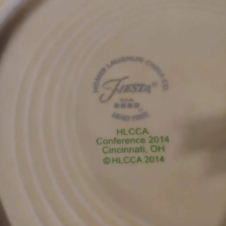 Fiesta Hlcca Conference 2014 Green Stripes Dinner Plate. Fiestaware
