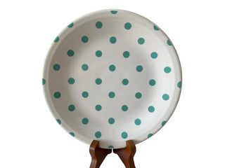 Fiesta Hlcca Exclusive White W Turquoise Dots Salad Plate Fiesta
