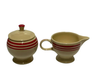 Fiesta Hlcca Red Stripe Individual Cream & Sugar Fiesta